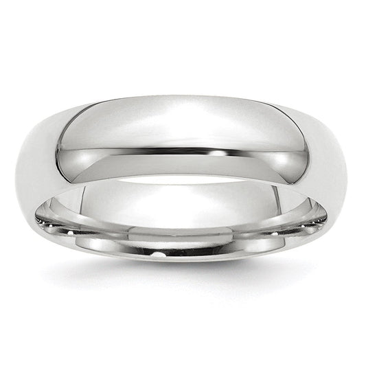 10k White Gold 6mm Standard Weight Comfort Fit Wedding Band Ring