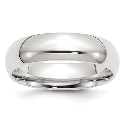 18k White Gold 6mm Standard Weight Comfort Fit Wedding Band Ring