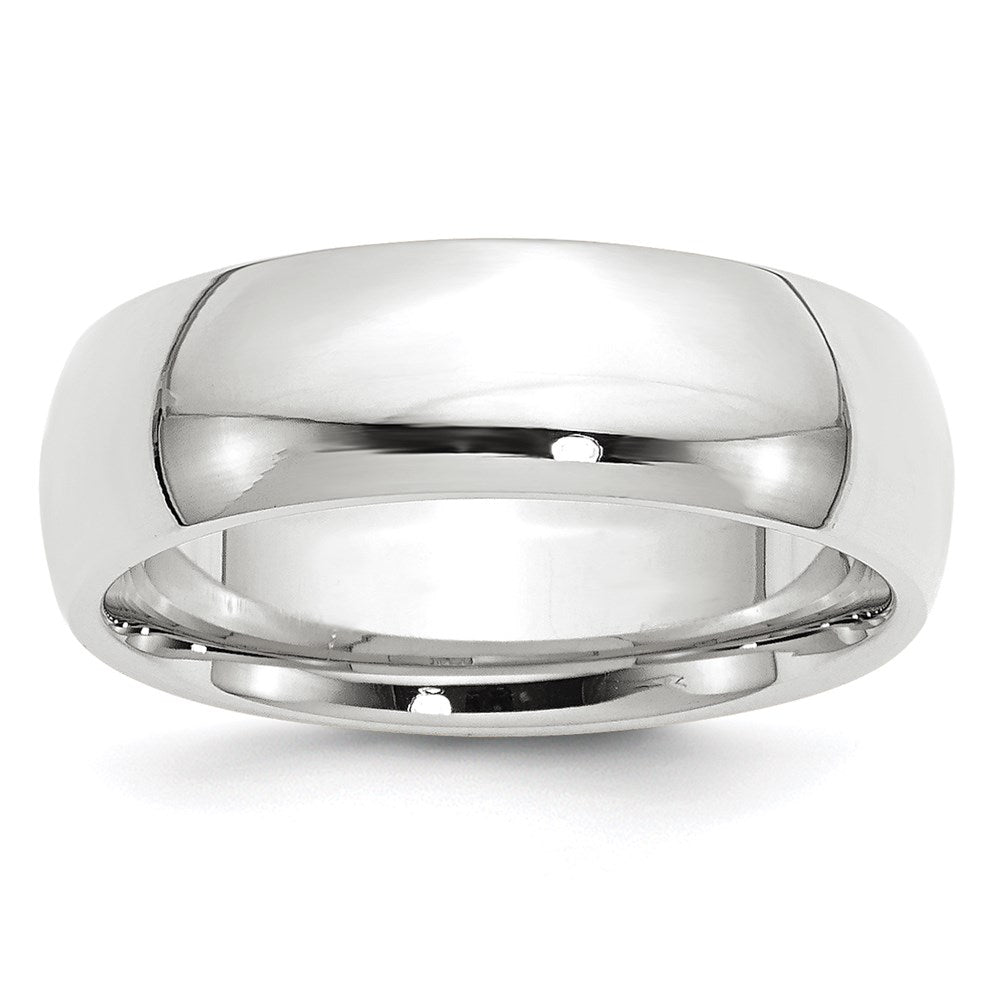 10k White Gold 7mm Standard Weight Comfort Fit Wedding Band Ring