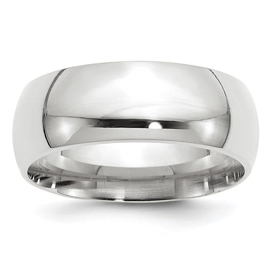 10k White Gold 8mm Standard Weight Comfort Fit Wedding Band Ring