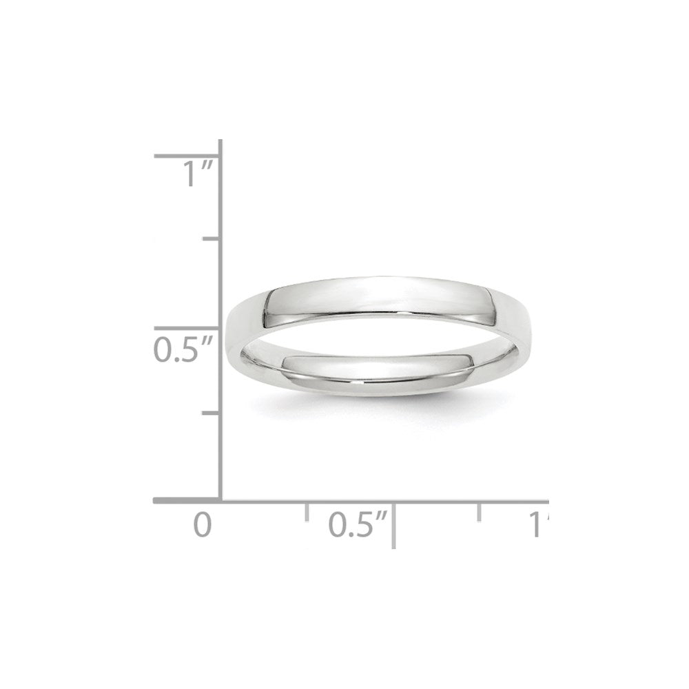 10k White Gold 3mm Lightweight Comfort Fit Wedding Band Ring