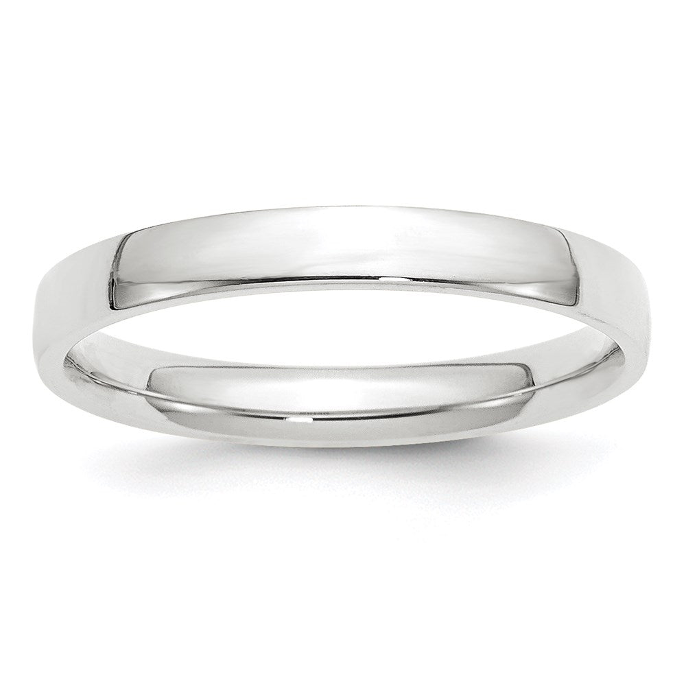 10k White Gold 3mm Lightweight Comfort Fit Wedding Band Ring