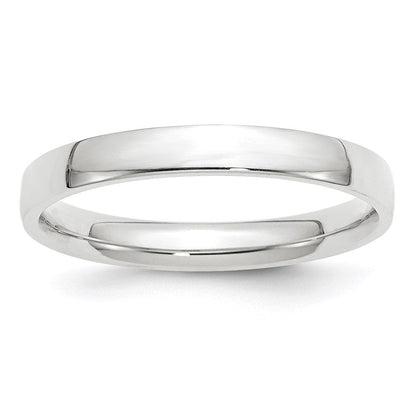 14k White Gold 3mm Lightweight Comfort Fit Wedding Band Ring