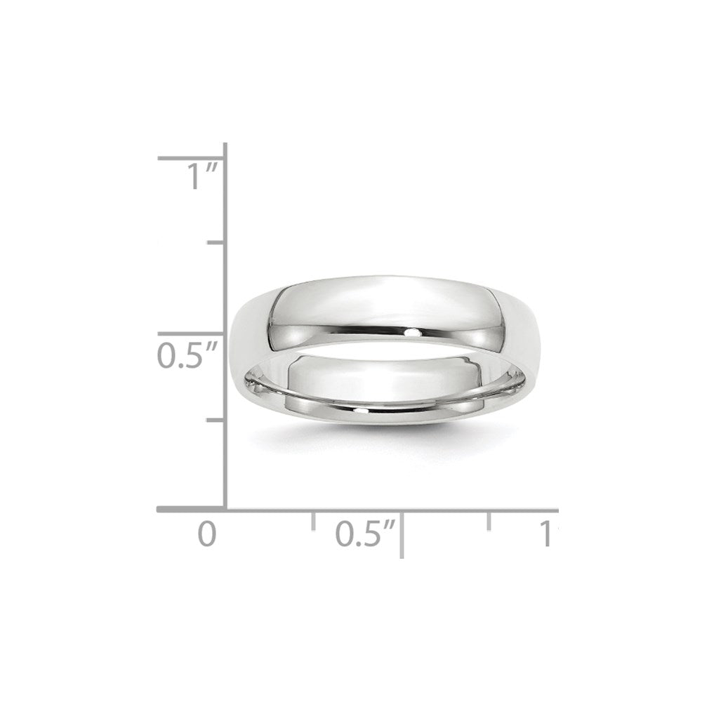 10k White Gold 5mm Lightweight Comfort Fit Wedding Band Ring