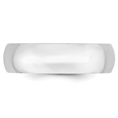 14k White Gold 6mm Lightweight Comfort Fit Wedding Band Ring