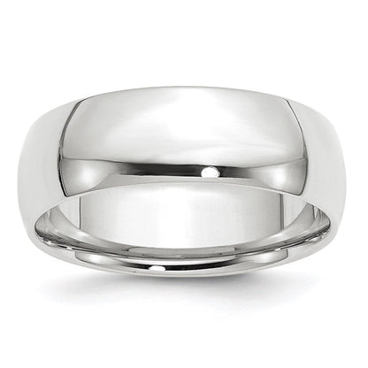 18k White Gold 7mm Lightweight Comfort Fit Wedding Band Ring