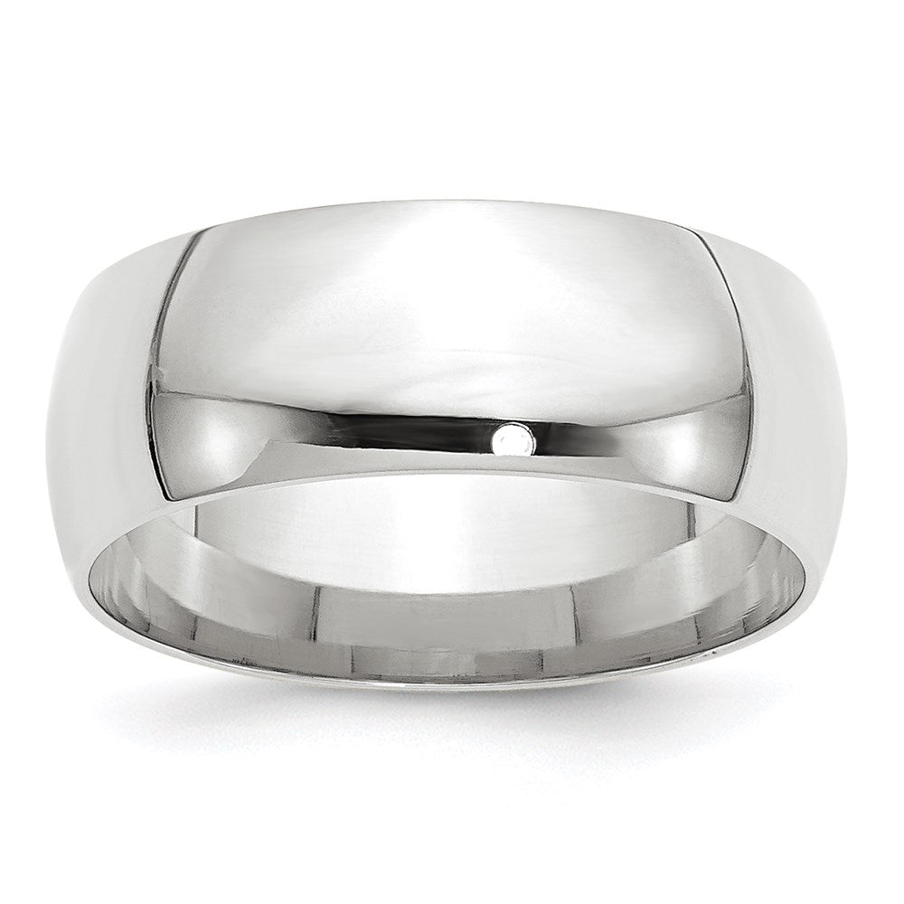 18k White Gold 8mm Lightweight Comfort Fit Wedding Band Ring