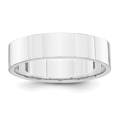 18k White Gold 5mm Flat Wedding Band Ring