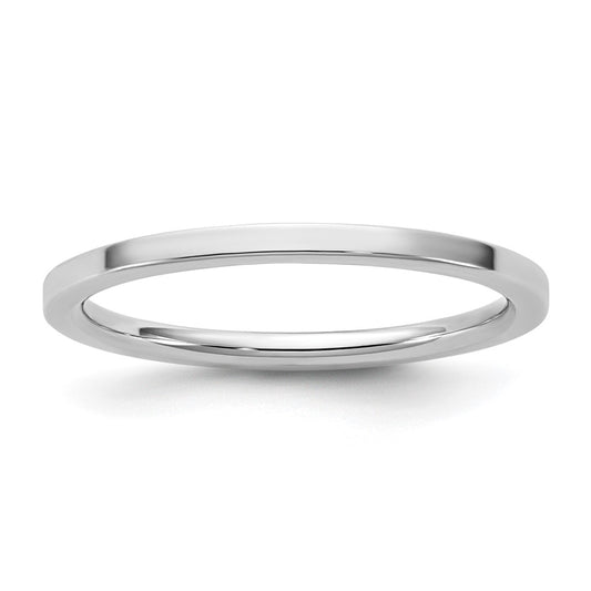 10K White Gold 10Kw 1.5mm Standard Flat Comfort Fit Band Size 8