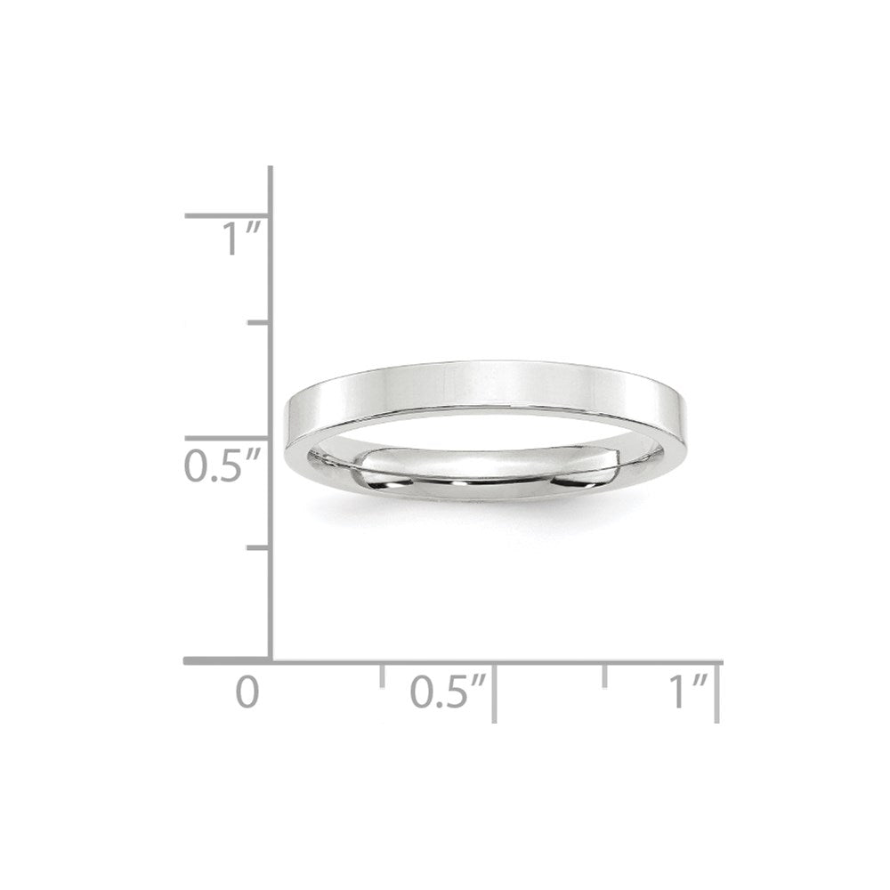 18k White Gold 3mm Standard Weight Flat Comfort Fit Wedding Band Ring