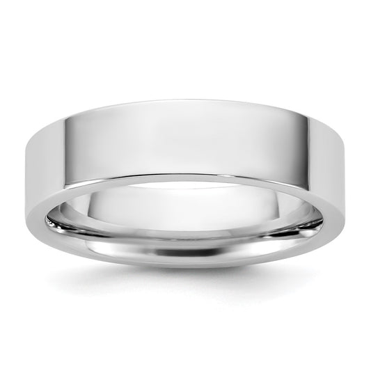 10K White Gold 10Kw 5.5mm Standard Flat Comfort Fit Band Size 10.5