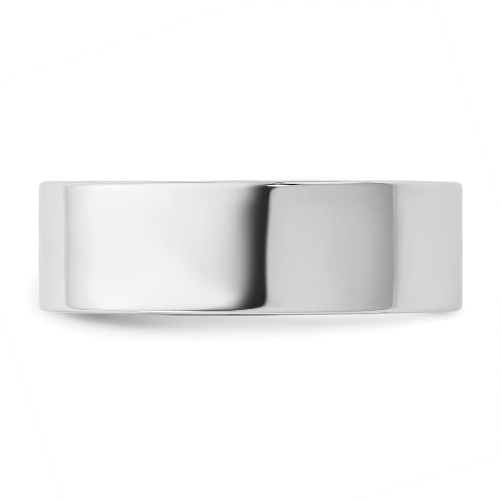 10K White Gold 10Kw 6.5mm Standard Flat Comfort Fit Band Size 7
