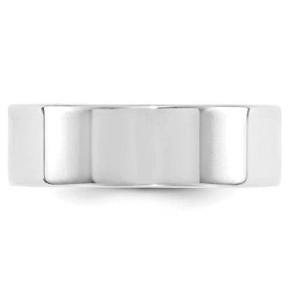 10k White Gold 7mm Standard Weight Flat Comfort Fit Wedding Band Ring