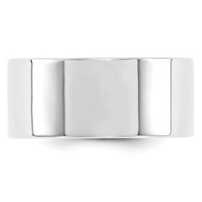 18k White Gold 10mm Standard Weight Flat Comfort Fit Wedding Band Ring
