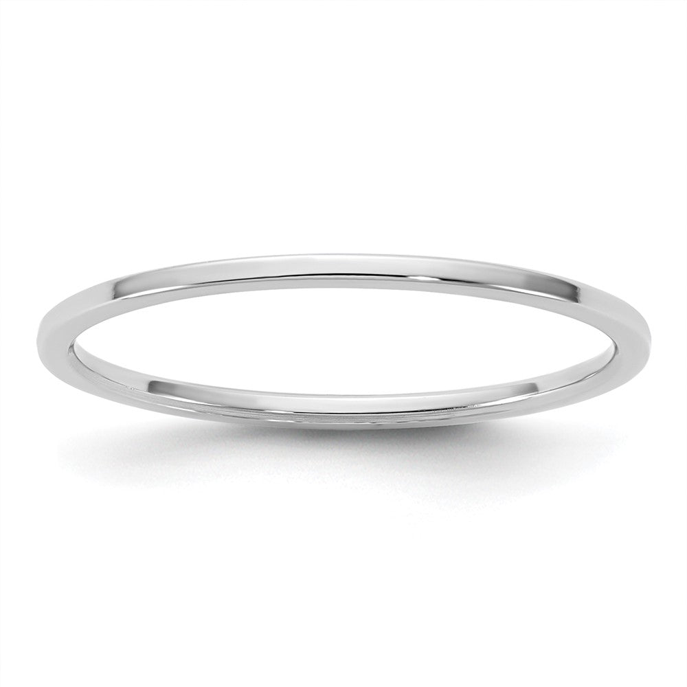 10K White Gold 10Kw 1mm Lightweight Flat Band Size 5.5