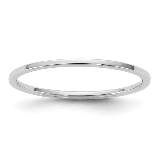 10K White Gold 10Kw 1mm Lightweight Flat Band Size 5.5