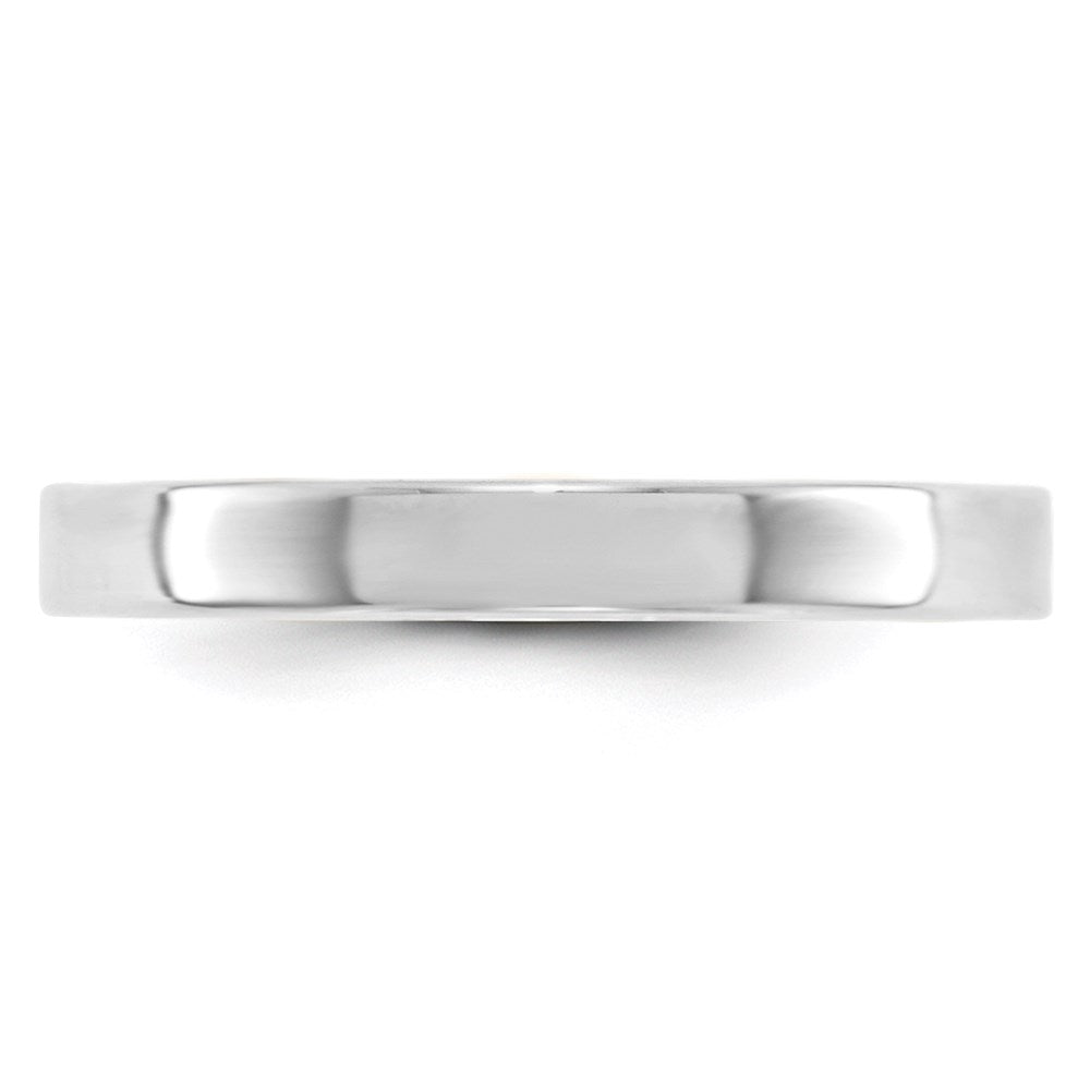 10k White Gold 3mm Lightweight Flat Wedding Band Ring