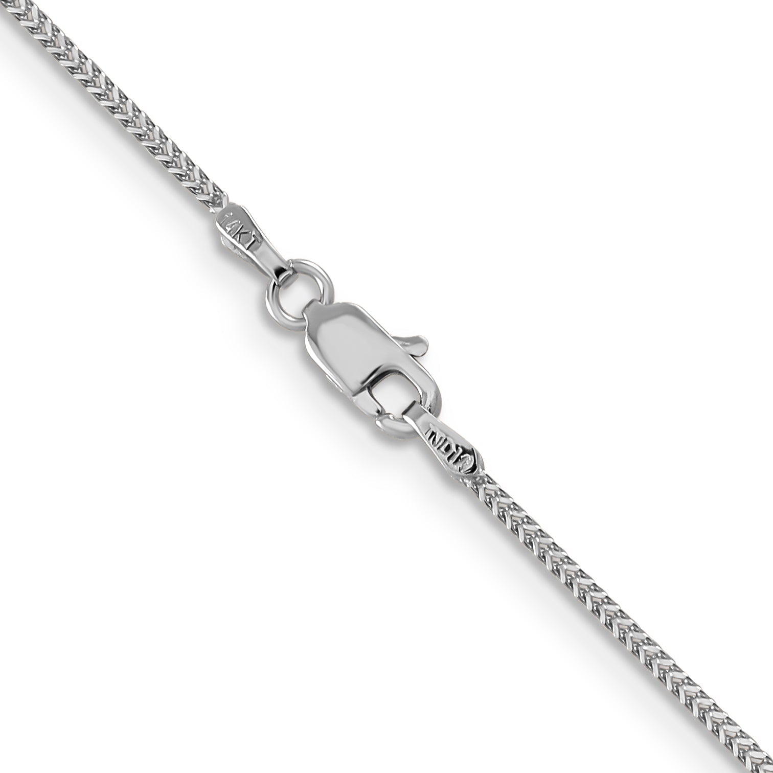 14K White Gold 16 Inch .9mm Franco With Lobster Clasp Chain Necklace