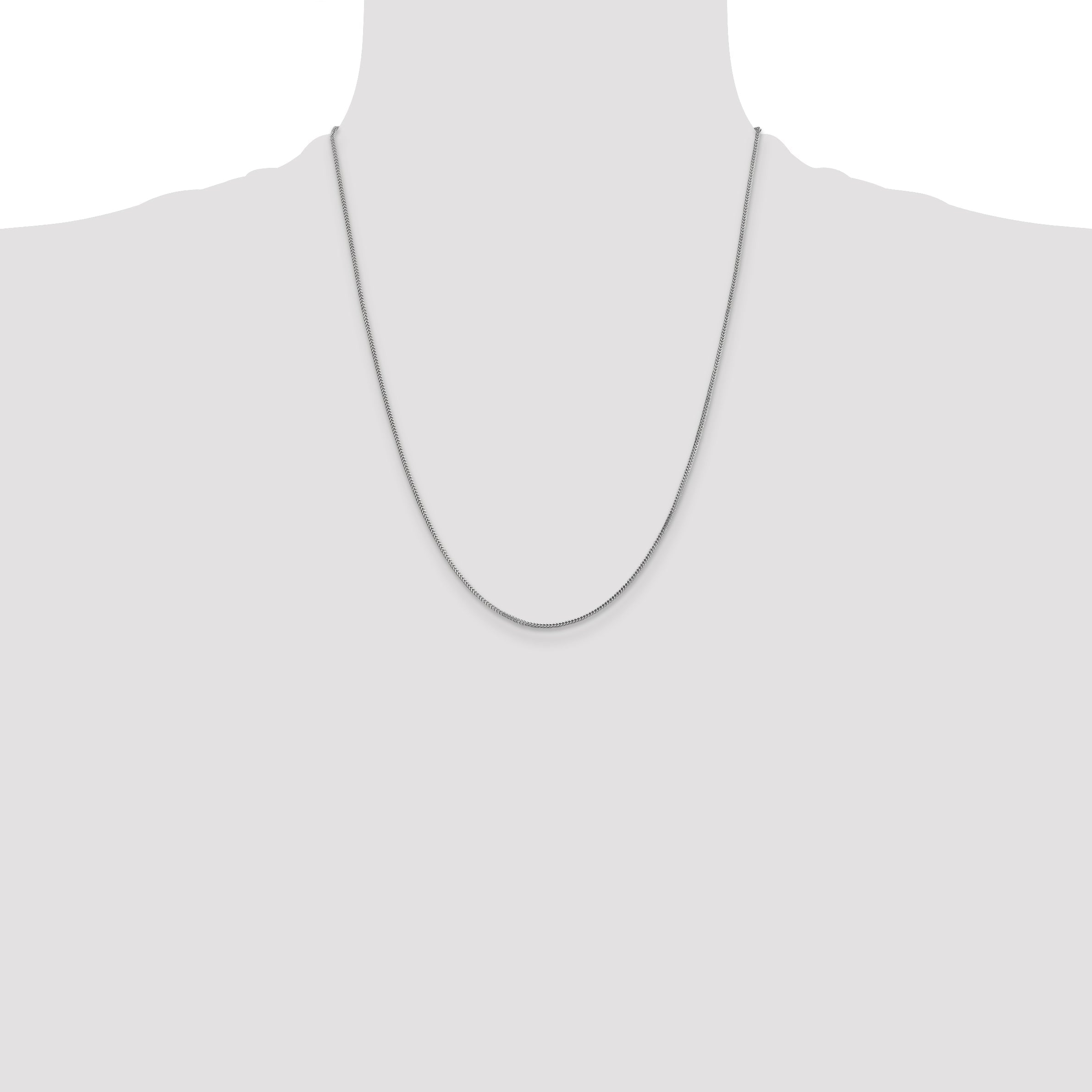 14K White Gold 22 Inch .9mm Franco With Lobster Clasp Chain Necklace