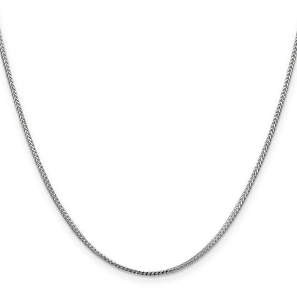 14K White Gold 24 Inch 1mm Franco With Lobster Clasp Chain Necklace