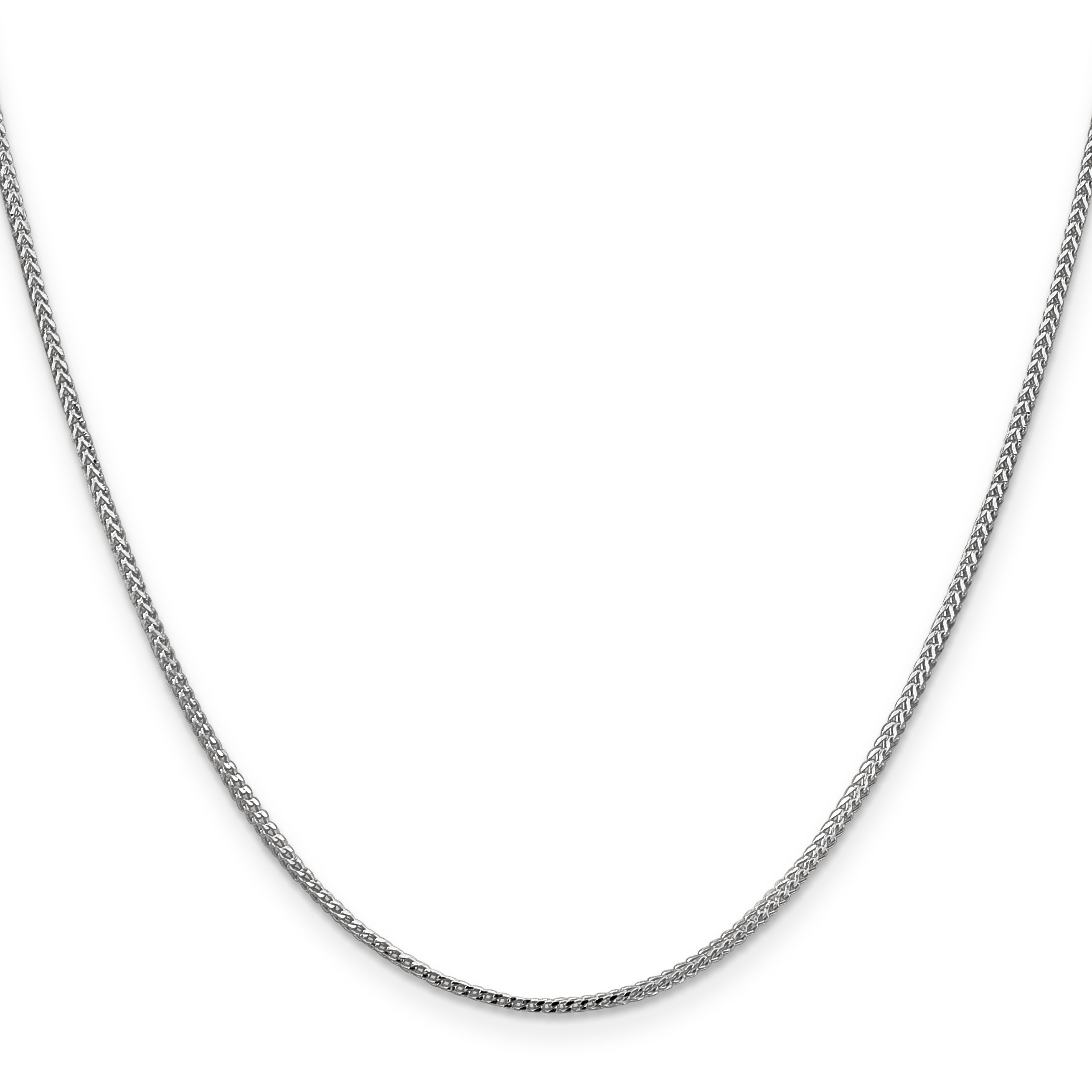 14K White Gold 18 Inch 1mm Franco With Lobster Clasp Chain Necklace