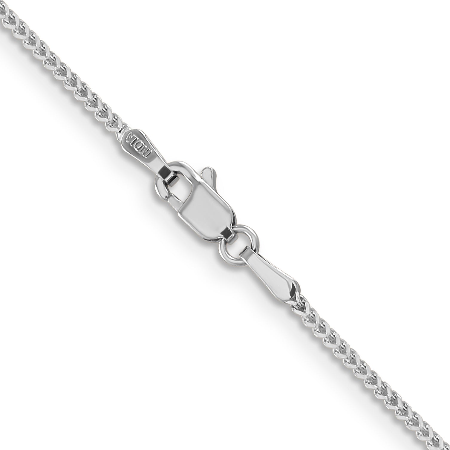 14K White Gold 16 Inch 1mm Franco With Lobster Clasp Chain Necklace