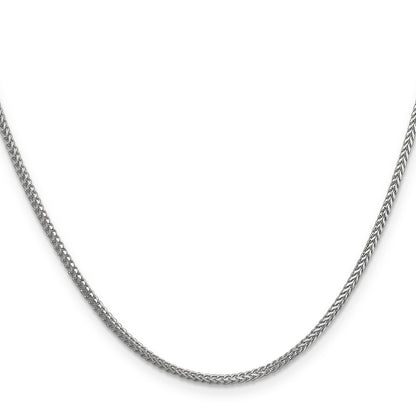 14K White Gold 16 Inch 1.3mm Franco With Lobster Clasp Chain Necklace