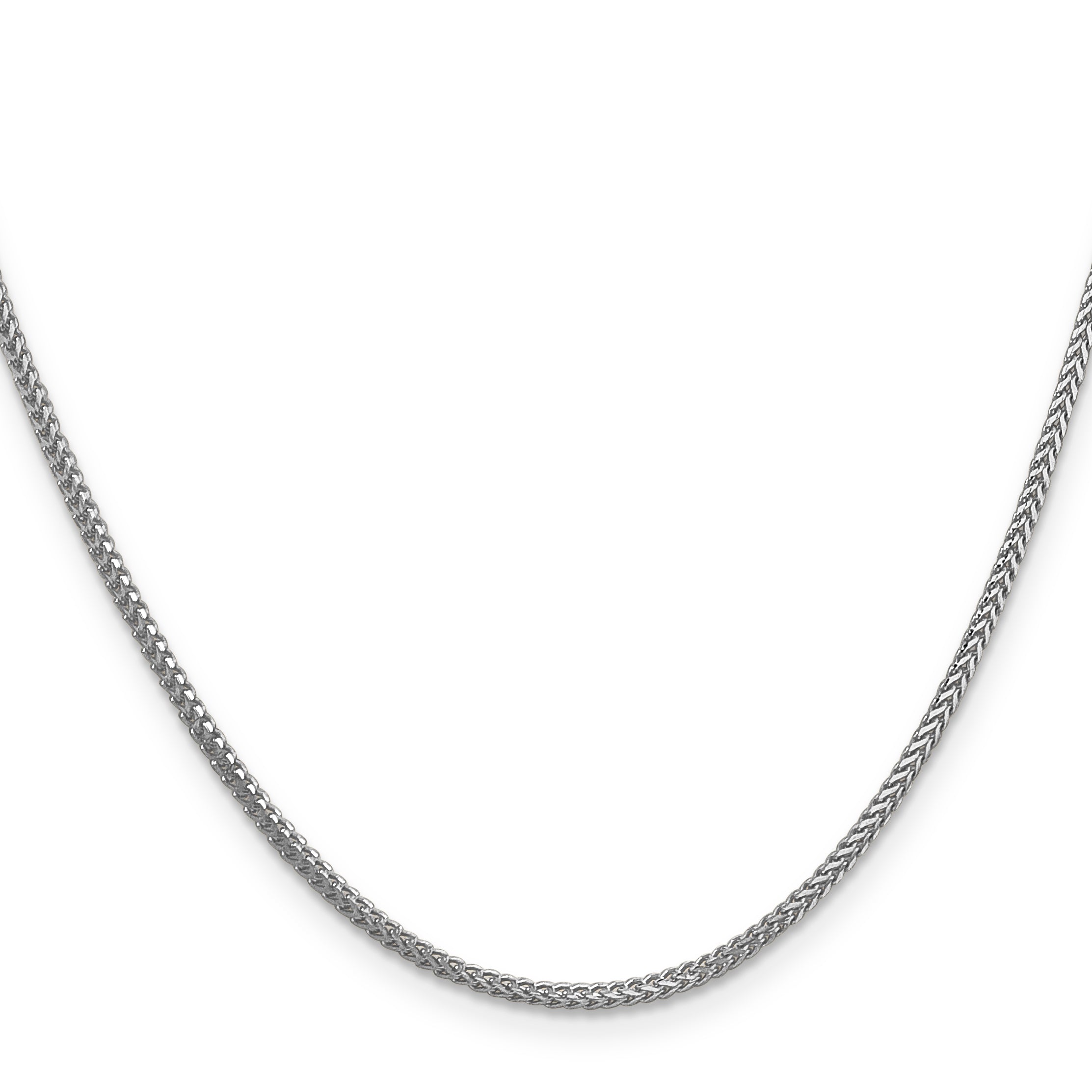 14K White Gold 24 Inch 1.3mm Franco With Lobster Clasp Chain Necklace