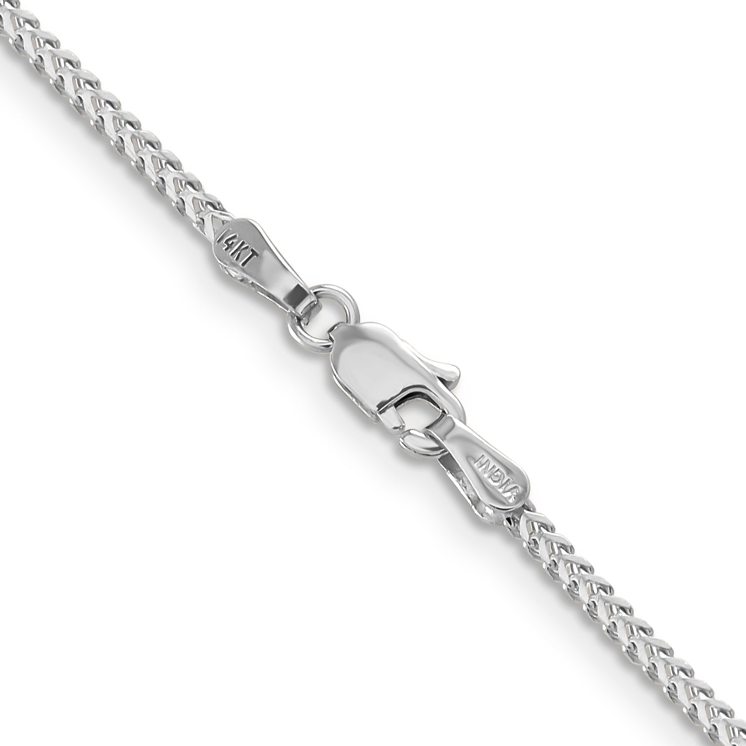 14K White Gold 20 Inch 1.3mm Franco With Lobster Clasp Chain Necklace