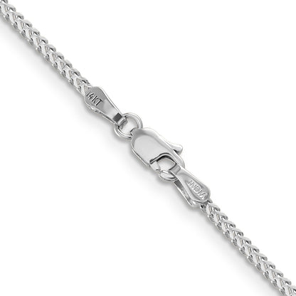 14K White Gold 18 Inch 1.3mm Franco With Lobster Clasp Chain Necklace