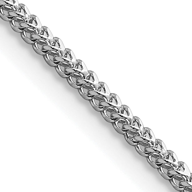 14K White Gold 24 Inch 1.3mm Franco With Lobster Clasp Chain Necklace