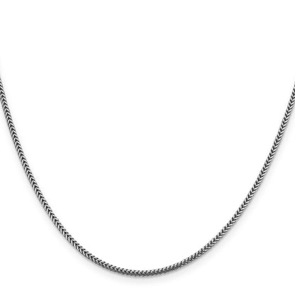 14K White Gold 20 Inch 1.4mm Franco With Lobster Clasp Chain Necklace