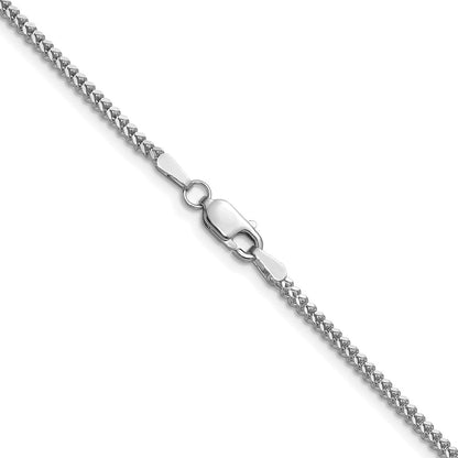 14K White Gold 18 Inch 1.4mm Franco With Lobster Clasp Chain Necklace