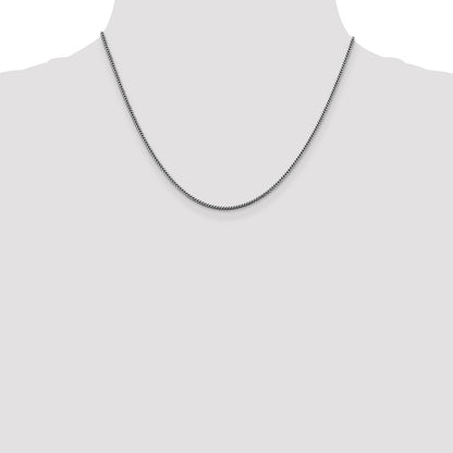 14K White Gold 18 Inch 1.4mm Franco With Lobster Clasp Chain Necklace