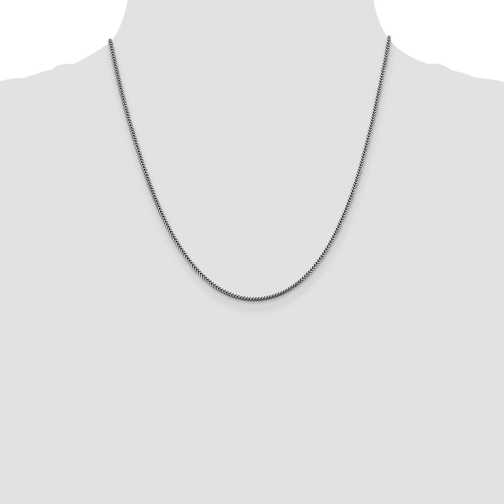 14K White Gold 20 Inch 1.4mm Franco With Lobster Clasp Chain Necklace