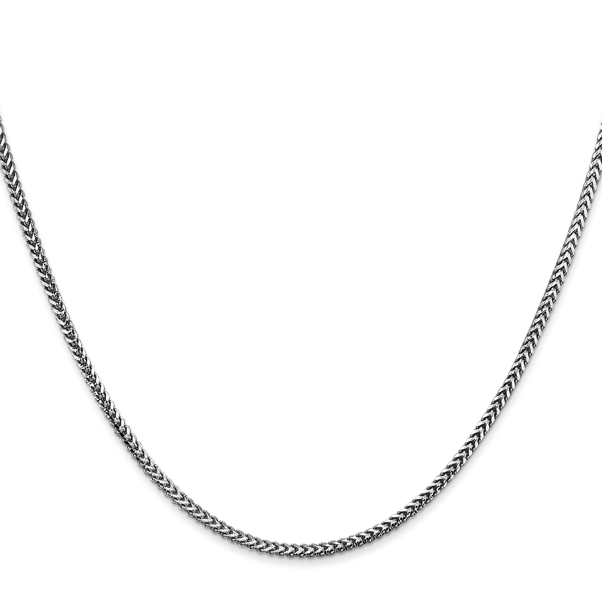 14K White Gold 16 Inch 1.5mm Franco With Lobster Clasp Chain Necklace