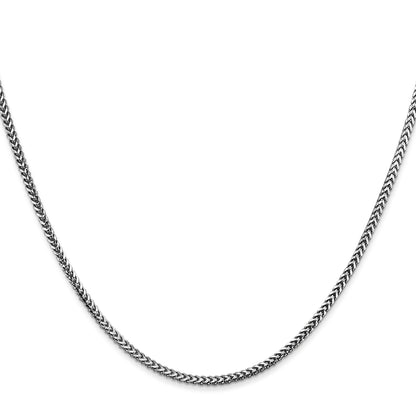 14K White Gold 24 Inch 1.5mm Franco With Lobster Clasp Chain Necklace
