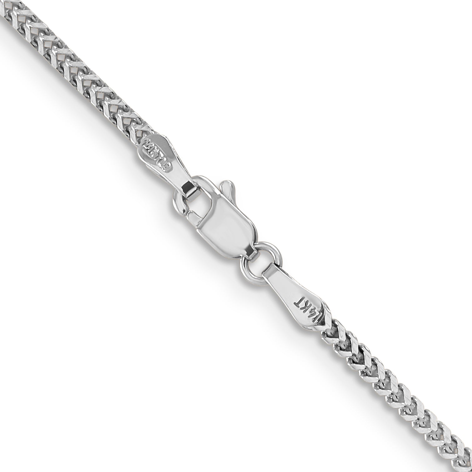 14K White Gold 30 Inch 1.5mm Franco With Lobster Clasp Chain Necklace