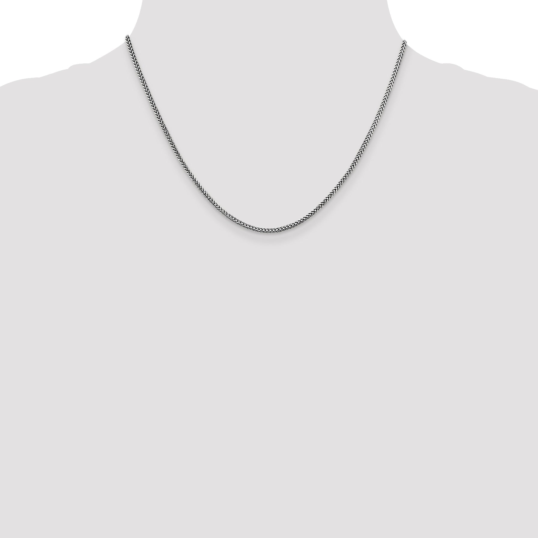 14K White Gold 18 Inch 1.5mm Franco With Lobster Clasp Chain Necklace