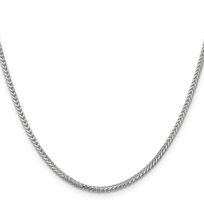 14K White Gold 18 Inch 2mm Franco With Lobster Clasp Chain Necklace