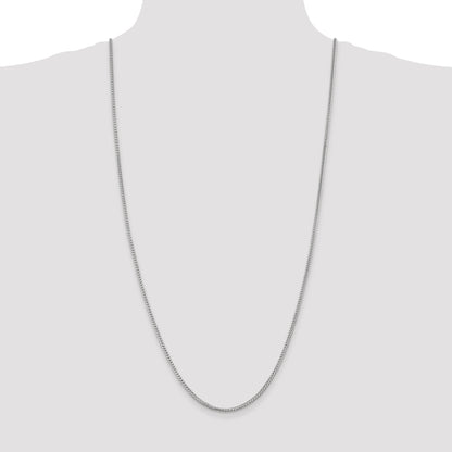 14K White Gold 30 Inch 2mm Franco With Lobster Clasp Chain Necklace