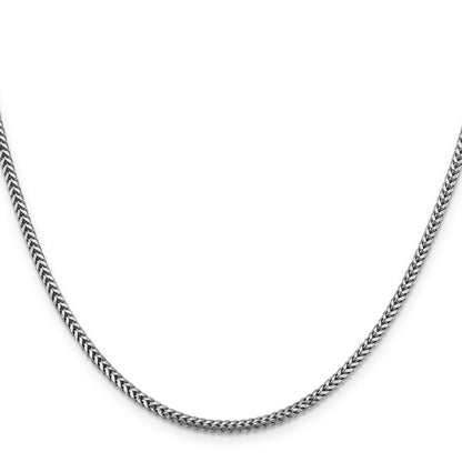 14K White Gold 18 Inch 2.3mm Franco With Lobster Clasp Chain Necklace