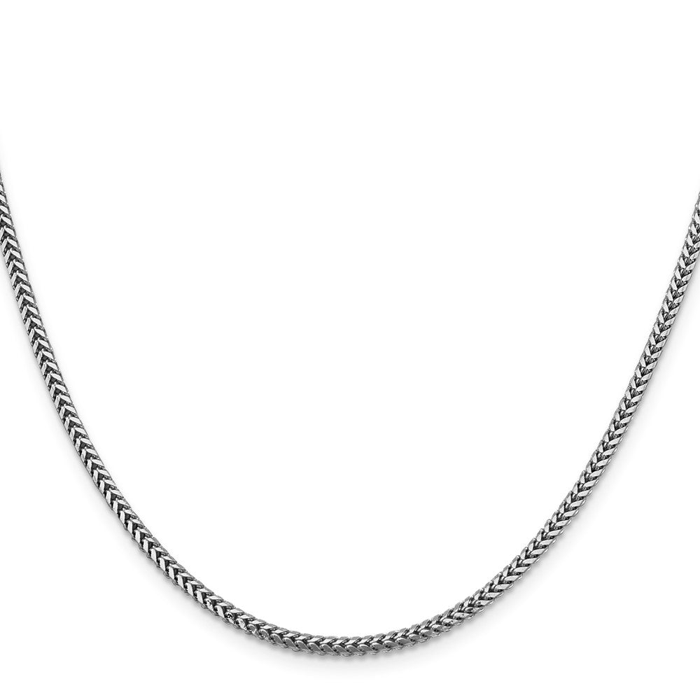 14K White Gold 30 Inch 2.3mm Franco With Lobster Clasp Chain Necklace