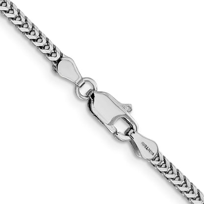 14K White Gold 18 Inch 2.3mm Franco With Lobster Clasp Chain Necklace