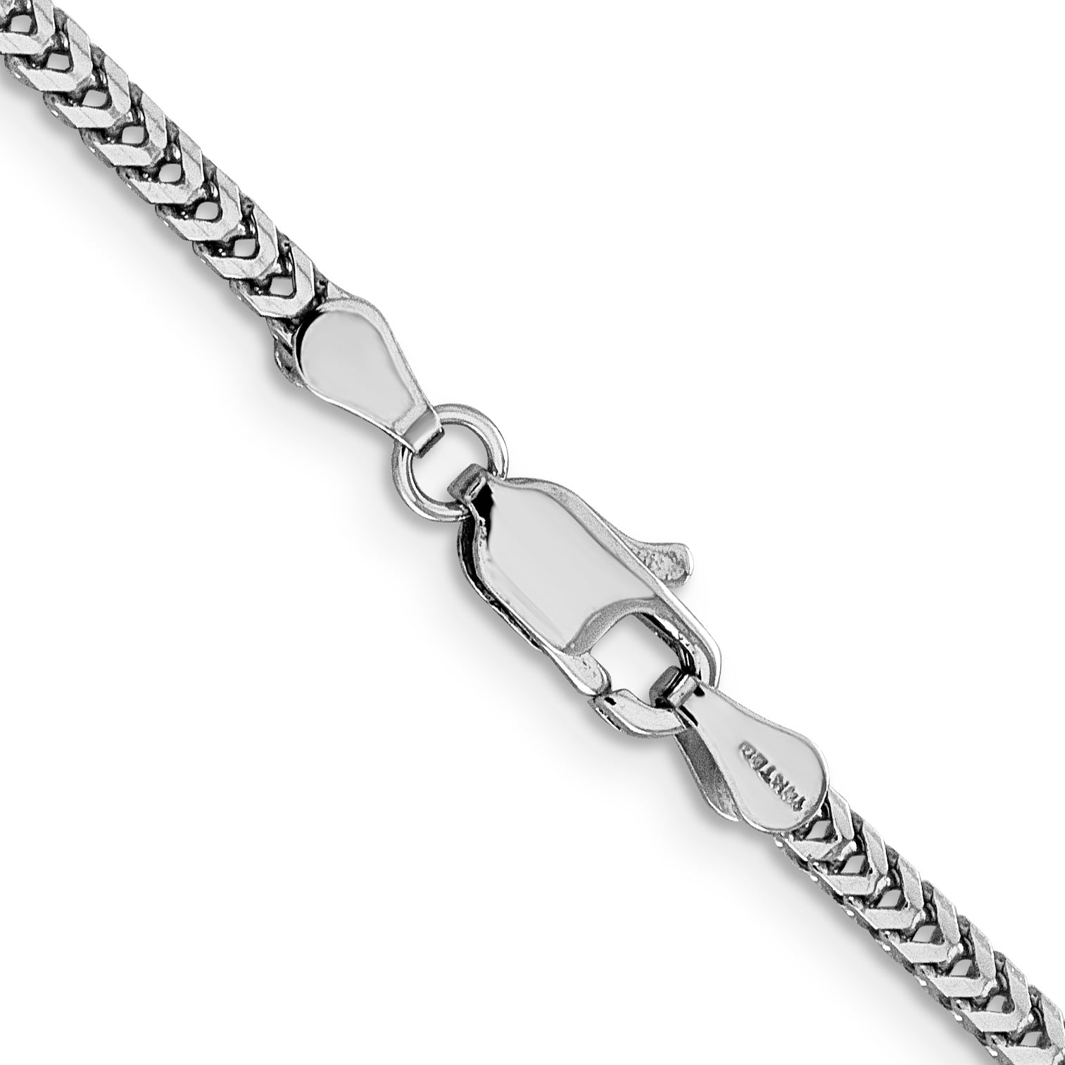 14K White Gold 24 Inch 2.3mm Franco With Lobster Clasp Chain Necklace