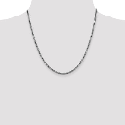 14K White Gold 20 Inch 2.3mm Franco With Lobster Clasp Chain Necklace