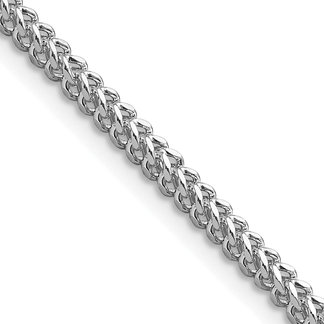 14K White Gold 24 Inch 2.3mm Franco With Lobster Clasp Chain Necklace