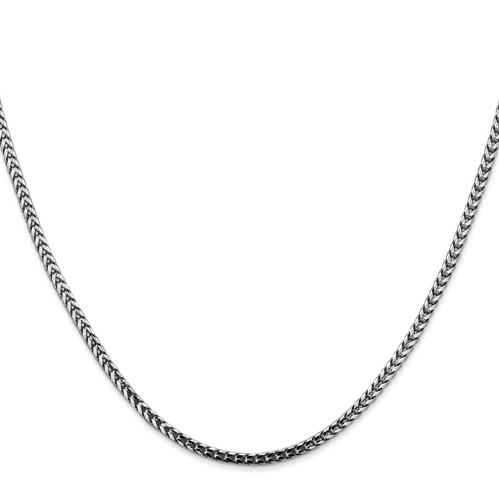 14K White Gold 16 Inch 2.5mm Franco With Lobster Clasp Chain Necklace