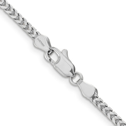 14K White Gold 22 Inch 2.5mm Franco With Lobster Clasp Chain Necklace