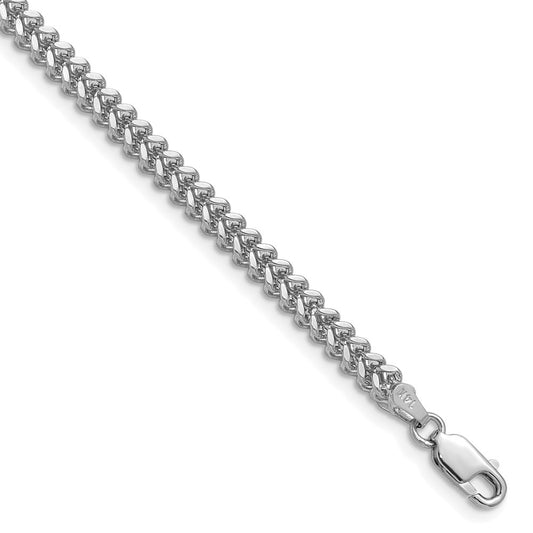 14K White Gold 26 Inch 2.5mm Franco With Lobster Clasp Chain Necklace